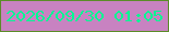 文字の大きさ：4、枠の色：5b8c28、背景の色：c882c1、文字の色：00f993 無料ブログパーツのブログ時計