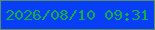 文字の大きさ：1、枠の色：5b8c67、背景の色：083ff6、文字の色：10b044 無料ブログパーツのブログ時計