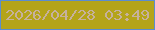 文字の大きさ：5、枠の色：5b8dd1、背景の色：b4a41a、文字の色：c6b19d 無料ブログパーツのブログ時計