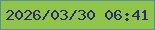 文字の大きさ：4、枠の色：5b8ea0、背景の色：8fc648、文字の色：2e2872 無料ブログパーツのブログ時計