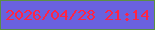 文字の大きさ：5、枠の色：5b8f42、背景の色：6a61de、文字の色：ff2444 無料ブログパーツのブログ時計