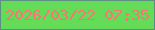 文字の大きさ：2、枠の色：5b9081、背景の色：65dc58、文字の色：fd7279 無料ブログパーツのブログ時計