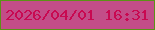 文字の大きさ：5、枠の色：5b9216、背景の色：c34d88、文字の色：c80951 無料ブログパーツのブログ時計