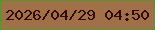文字の大きさ：3、枠の色：5b932c、背景の色：a07048、文字の色：330b0c 無料ブログパーツのブログ時計