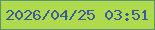 文字の大きさ：5、枠の色：5b9370、背景の色：b0da4d、文字の色：3a5ba2 無料ブログパーツのブログ時計