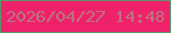 文字の大きさ：4、枠の色：5b966b、背景の色：ef216b、文字の色：b8767f 無料ブログパーツのブログ時計
