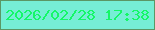 文字の大きさ：5、枠の色：5b9765、背景の色：76eed5、文字の色：14f768 無料ブログパーツのブログ時計
