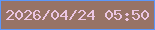 文字の大きさ：1、枠の色：5b97fa、背景の色：977366、文字の色：ebc6e3 無料ブログパーツのブログ時計