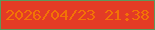 文字の大きさ：4、枠の色：5b985c、背景の色：e33b25、文字の色：f27306 無料ブログパーツのブログ時計