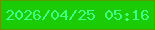 文字の大きさ：3、枠の色：5b9900、背景の色：1acb05、文字の色：3fff7f 無料ブログパーツのブログ時計