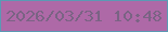 文字の大きさ：2、枠の色：5b99b4、背景の色：ae69a7、文字の色：7a6384 無料ブログパーツのブログ時計