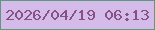 文字の大きさ：4、枠の色：5b9a7d、背景の色：d4bbe9、文字の色：865284 無料ブログパーツのブログ時計