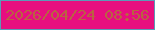 文字の大きさ：2、枠の色：5b9ab7、背景の色：e70f7f、文字の色：b96441 無料ブログパーツのブログ時計