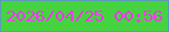 文字の大きさ：2、枠の色：5b9abb、背景の色：46d340、文字の色：fe33fb 無料ブログパーツのブログ時計