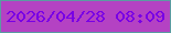 文字の大きさ：3、枠の色：5b9ba2、背景の色：b442c3、文字の色：7800e5 無料ブログパーツのブログ時計