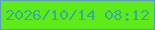 文字の大きさ：1、枠の色：5b9bc5、背景の色：5eeb18、文字の色：34b08f 無料ブログパーツのブログ時計