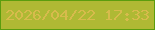 文字の大きさ：5、枠の色：5b9d0e、背景の色：afb934、文字の色：d7bb4c 無料ブログパーツのブログ時計