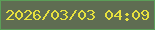 文字の大きさ：3、枠の色：5b9e58、背景の色：5f6d52、文字の色：e7e13e 無料ブログパーツのブログ時計