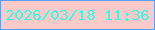 文字の大きさ：3、枠の色：5b9efe、背景の色：fdcaca、文字の色：38fbe5 無料ブログパーツのブログ時計