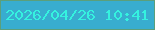 文字の大きさ：2、枠の色：5b9f7b、背景の色：38adcf、文字の色：35f2df 無料ブログパーツのブログ時計