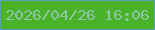 文字の大きさ：2、枠の色：5ba0b8、背景の色：49b228、文字の色：8dc6a4 無料ブログパーツのブログ時計