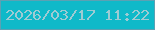 文字の大きさ：3、枠の色：5ba1b3、背景の色：0fb9c9、文字の色：9ecbd3 無料ブログパーツのブログ時計
