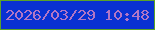 文字の大きさ：5、枠の色：5ba328、背景の色：0931d3、文字の色：b276c5 無料ブログパーツのブログ時計