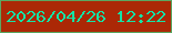 文字の大きさ：4、枠の色：5ba661、背景の色：ab2806、文字の色：14e3a6 無料ブログパーツのブログ時計