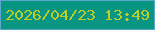 文字の大きさ：3、枠の色：5ba7cb、背景の色：089683、文字の色：bbcd29 無料ブログパーツのブログ時計