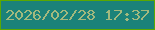 文字の大きさ：3、枠の色：5ba801、背景の色：1b8279、文字の色：a3b97e 無料ブログパーツのブログ時計