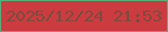 文字の大きさ：3、枠の色：5bac7d、背景の色：cc3b40、文字の色：784d3e 無料ブログパーツのブログ時計