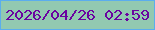 文字の大きさ：4、枠の色：5badee、背景の色：92c9b1、文字の色：6a03a0 無料ブログパーツのブログ時計