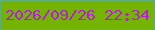 文字の大きさ：5、枠の色：5bae7f、背景の色：75b301、文字の色：b91adf 無料ブログパーツのブログ時計