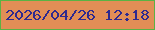 文字の大きさ：5、枠の色：5bb244、背景の色：e28e56、文字の色：2e298f 無料ブログパーツのブログ時計