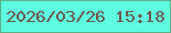 文字の大きさ：2、枠の色：5bb283、背景の色：5dfbe0、文字の色：6f5649 無料ブログパーツのブログ時計