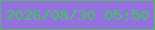 文字の大きさ：2、枠の色：5bb36f、背景の色：9472de、文字の色：40c760 無料ブログパーツのブログ時計