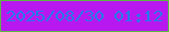 文字の大きさ：4、枠の色：5bb643、背景の色：b818f0、文字の色：257ae9 無料ブログパーツのブログ時計