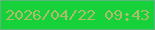 文字の大きさ：3、枠の色：5bb67b、背景の色：16d139、文字の色：acbc6c 無料ブログパーツのブログ時計