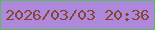 文字の大きさ：1、枠の色：5bba5b、背景の色：ad88db、文字の色：854531 無料ブログパーツのブログ時計