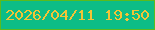 文字の大きさ：2、枠の色：5bbb1d、背景の色：0dbd86、文字の色：f3c436 無料ブログパーツのブログ時計