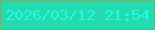 文字の大きさ：5、枠の色：5bbd79、背景の色：26dab0、文字の色：1dfee5 無料ブログパーツのブログ時計