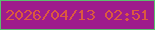 文字の大きさ：4、枠の色：5bbf6f、背景の色：9e1c8c、文字の色：db5a3f 無料ブログパーツのブログ時計