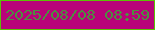 文字の大きさ：1、枠の色：5bc105、背景の色：b80379、文字の色：4c8f3f 無料ブログパーツのブログ時計