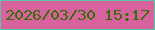 文字の大きさ：2、枠の色：5bc3a6、背景の色：d8629e、文字の色：346f03 無料ブログパーツのブログ時計