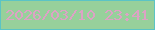 文字の大きさ：5、枠の色：5bc4c5、背景の色：97d09b、文字の色：dda2c5 無料ブログパーツのブログ時計
