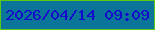 文字の大きさ：4、枠の色：5bc817、背景の色：0a7599、文字の色：130acd 無料ブログパーツのブログ時計