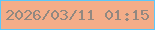 文字の大きさ：5、枠の色：5bc8fa、背景の色：f4ad89、文字の色：928880 無料ブログパーツのブログ時計