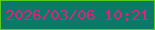 文字の大きさ：1、枠の色：5bca1f、背景の色：0b7968、文字の色：d9257c 無料ブログパーツのブログ時計