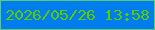 文字の大きさ：4、枠の色：5bcc71、背景の色：027ded、文字の色：5eca00 無料ブログパーツのブログ時計
