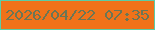 文字の大きさ：4、枠の色：5bcca6、背景の色：f0721a、文字の色：6b7655 無料ブログパーツのブログ時計
